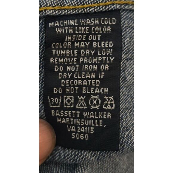 Lee Denim Collection 100% Cotton Blue Button-Up Shirt XL With 4-Shift Team Logo - Picture 5 of 6